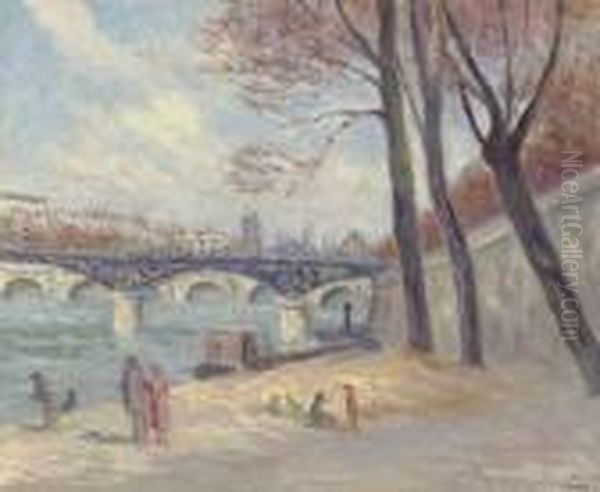 Le Pont Des Arts Oil Painting by Maximilien Luce