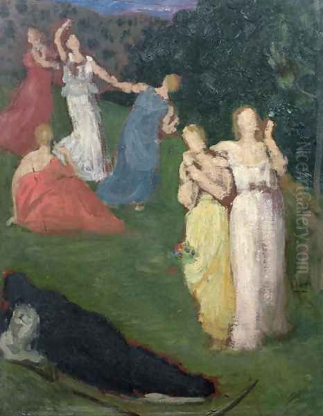 Death and the Maidens Oil Painting by Pierre-Cecile Puvis De Chavannes