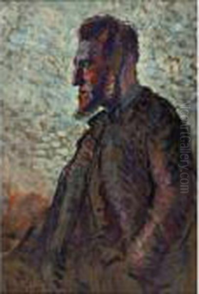 Portrait De Felix Feneon Oil Painting by Maximilien Luce