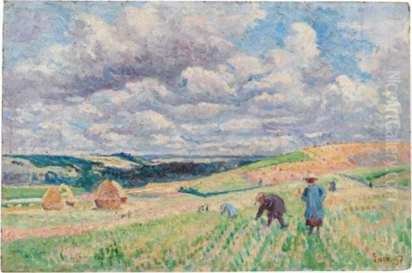 Les Enfants Aux Champs Oil Painting by Maximilien Luce