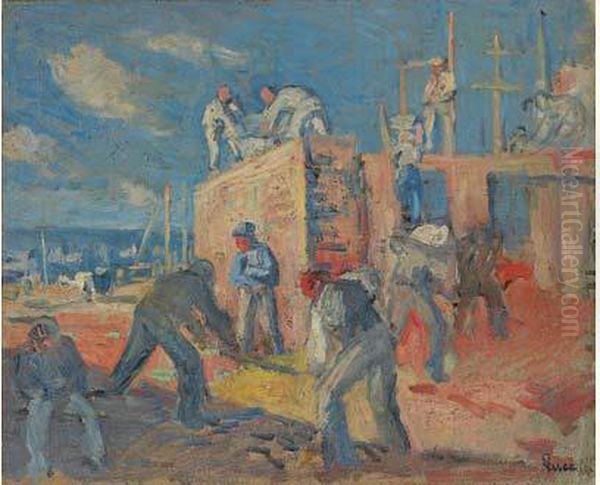 Chantier Oil Painting by Maximilien Luce