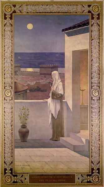 St. Genevieve Watches Over the Sleeping City of Paris, 1898 Oil Painting by Pierre-Cecile Puvis De Chavannes