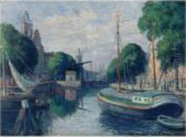 Environs De Rotterdam Oil Painting by Maximilien Luce