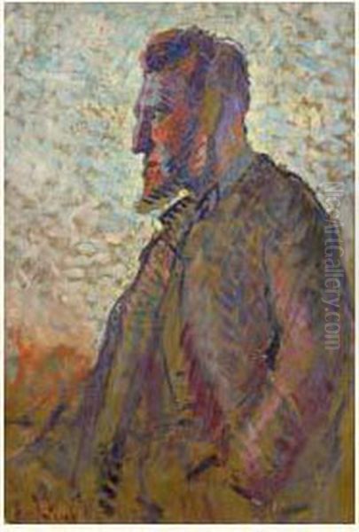 Portrait Presume De Felix Feneon Oil Painting by Maximilien Luce