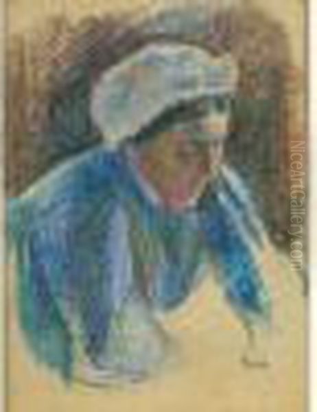 Etude De Paysanne Oil Painting by Maximilien Luce