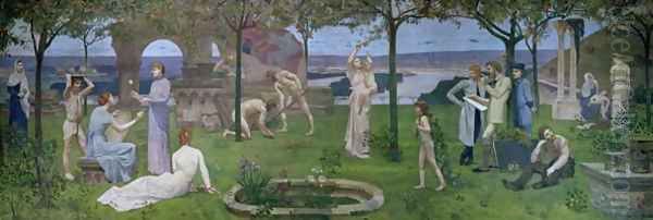 Between Art and Nature, 1890 Oil Painting by Pierre-Cecile Puvis De Chavannes