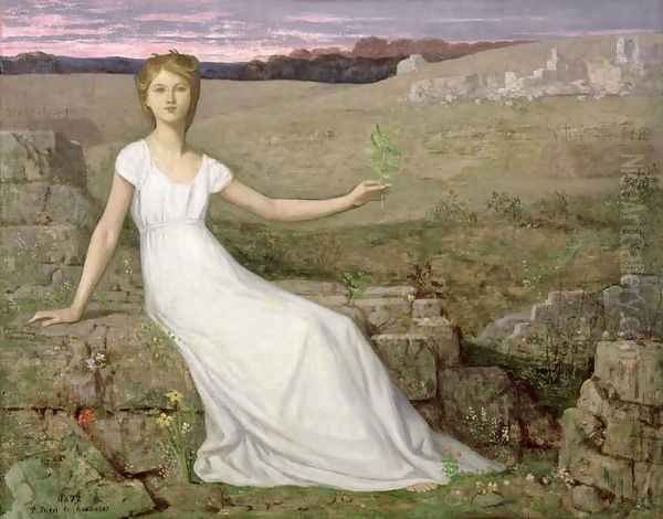 Hope, 1872 Oil Painting by Pierre-Cecile Puvis De Chavannes