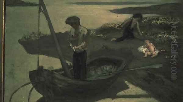 Sketch for the Poor Fisherman, 1879 Oil Painting by Pierre-Cecile Puvis De Chavannes