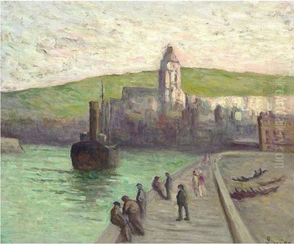 Le Treport, La Jetee Oil Painting by Maximilien Luce