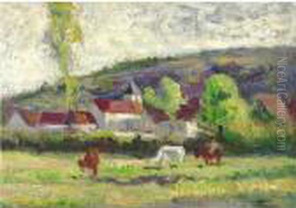 Bessy, Le Clocher Du Village Oil Painting by Maximilien Luce