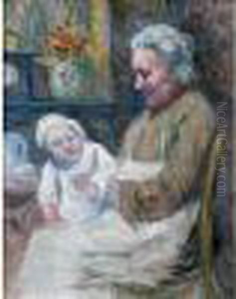 Mere Et Enfant Oil Painting by Maximilien Luce