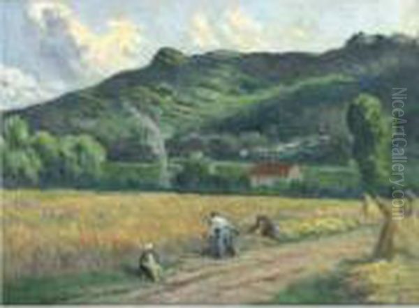 La Moisson Oil Painting by Maximilien Luce