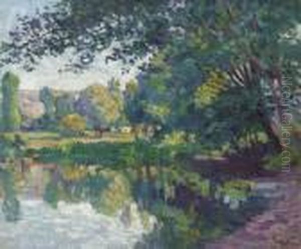 Le Saule Au Bord De La Cure Oil Painting by Maximilien Luce