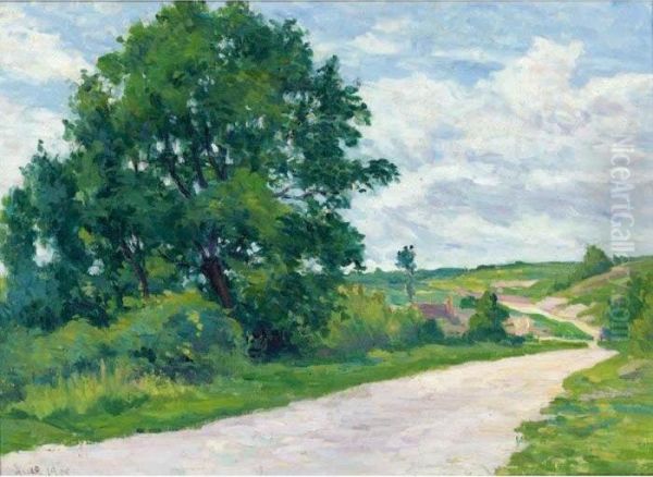 Environs D'arcy, Le Chemin Oil Painting by Maximilien Luce