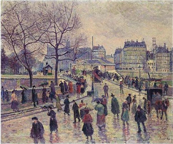 Le Pont De L'archeveche Oil Painting by Maximilien Luce