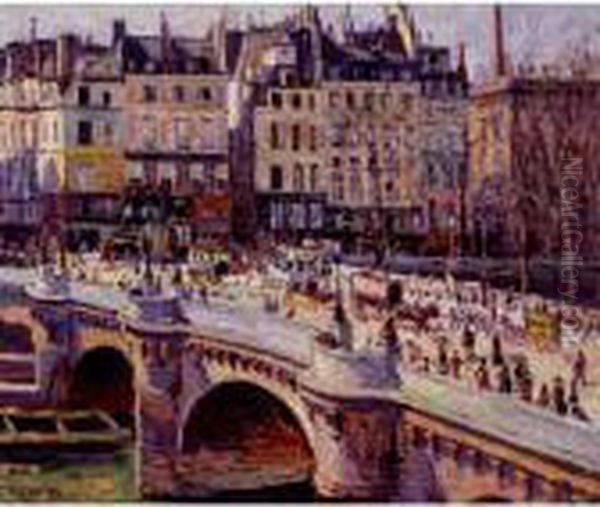 Le Quai Conti, Le Jour Oil Painting by Maximilien Luce