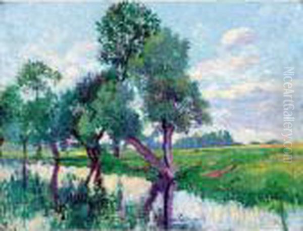 Les Bords De La Cure Oil Painting by Maximilien Luce