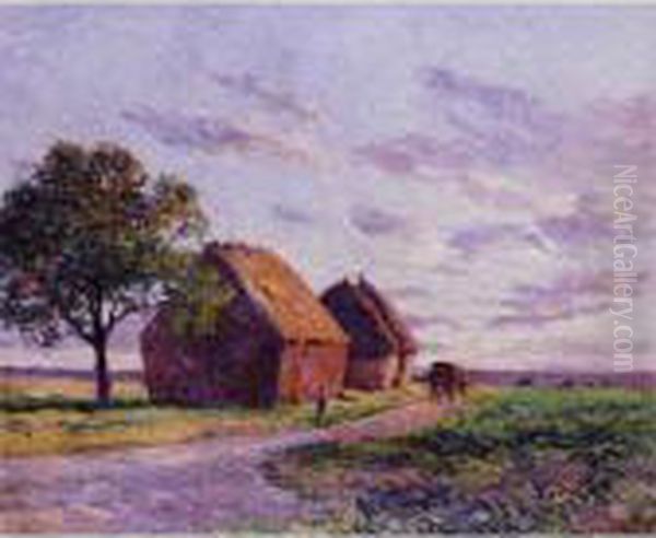 Les Meules, Plaine D'essoyes Oil Painting by Maximilien Luce