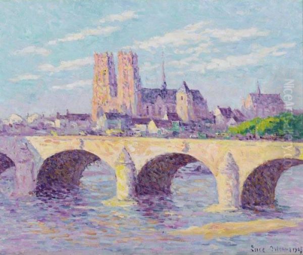 Orleans, Vue Du Pont Georges V Et De La Cathedrale Sainte Croix Oil Painting by Maximilien Luce