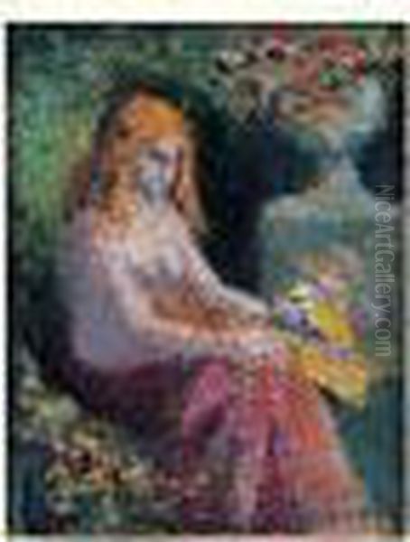 Femme Dans Un Jardin Oil Painting by Maximilien Luce