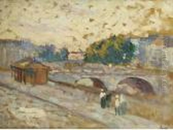 Les Quais De La Seine Oil Painting by Maximilien Luce