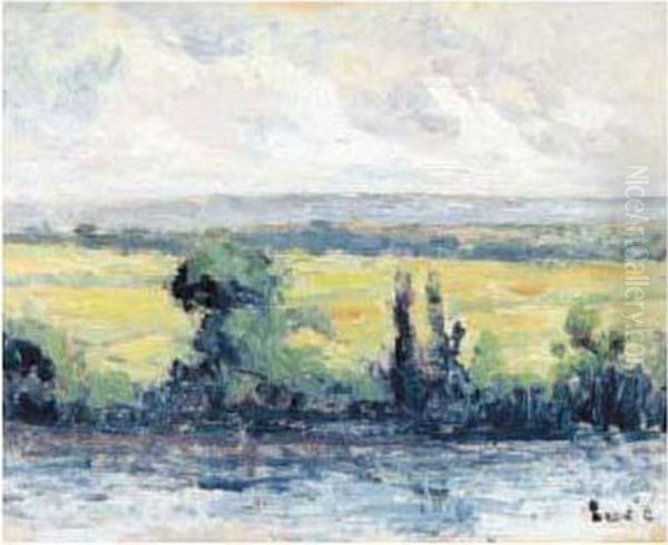 Rolleboise, La Seine Vue De Ma Fenetre. Oil Painting by Maximilien Luce