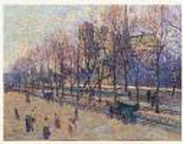 Notre-dame De Paris, Vue Du Quai Montebello Oil Painting by Maximilien Luce