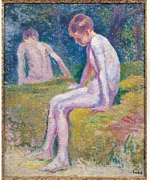 Baigneurs Oil Painting by Maximilien Luce