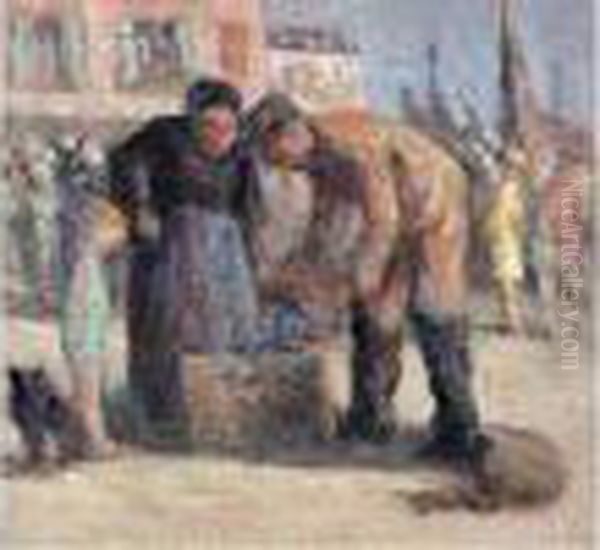 Retour De Peche Oil Painting by Maximilien Luce