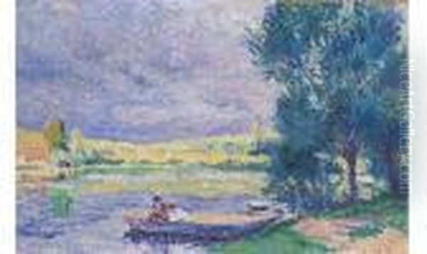 Moulineux : Sur L'etang Oil Painting by Maximilien Luce