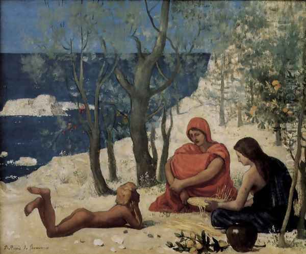 The white rocks Oil Painting by Pierre-Cecile Puvis De Chavannes