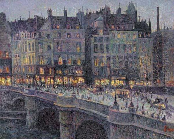 Le Quai Conti Oil Painting by Maximilien Luce