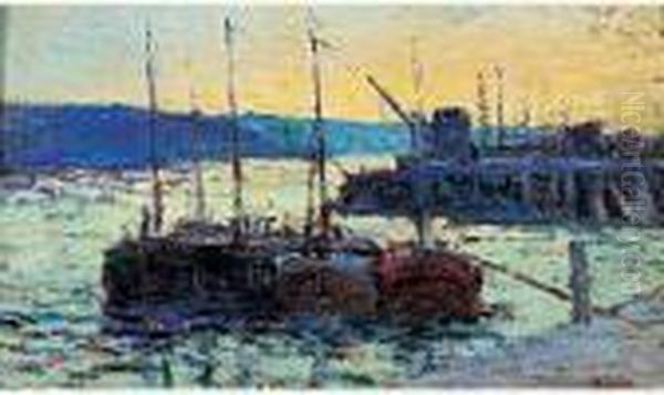 Peniches Oil Painting by Maximilien Luce