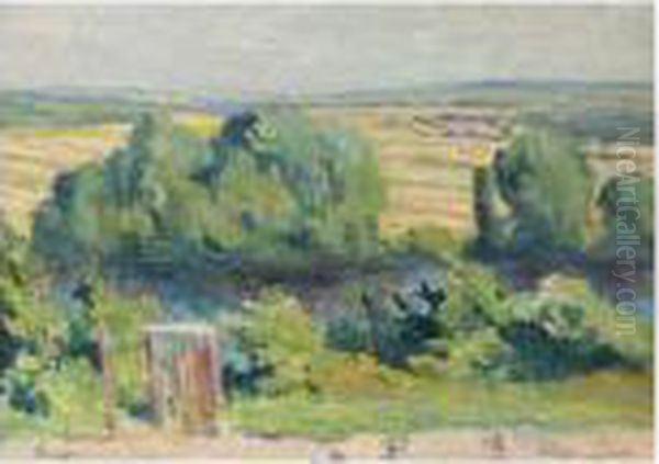 Vue Du Milieu De La Cote De Rolleboise Oil Painting by Maximilien Luce