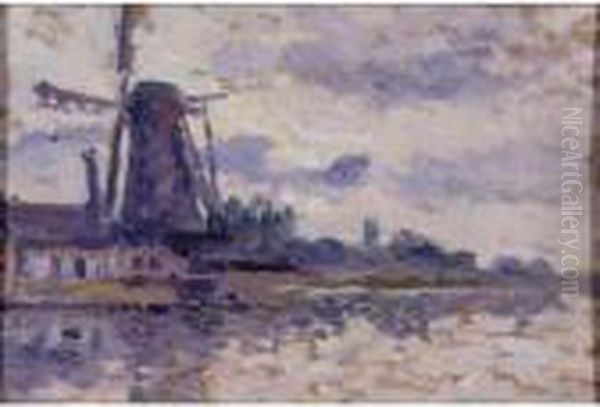 Moulin A Hollande Oil Painting by Maximilien Luce