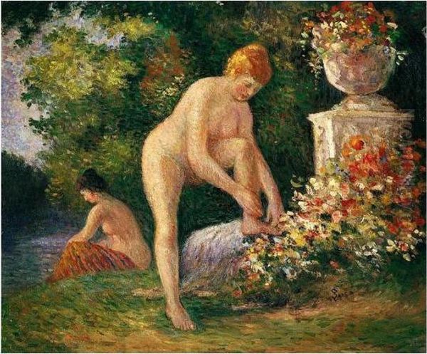 Baigneuses Oil Painting by Maximilien Luce