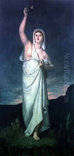 La Vigilance, 1867 Oil Painting by Pierre-Cecile Puvis De Chavannes