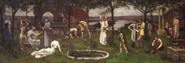 Inter artes et naturam Oil Painting by Pierre-Cecile Puvis De Chavannes