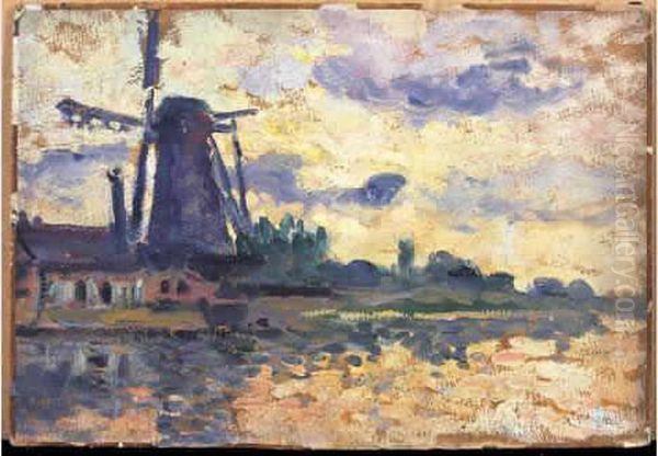 Huile Sur Carton Signe Du Cachet De La Signature En Bas A Droite Oil Painting by Maximilien Luce