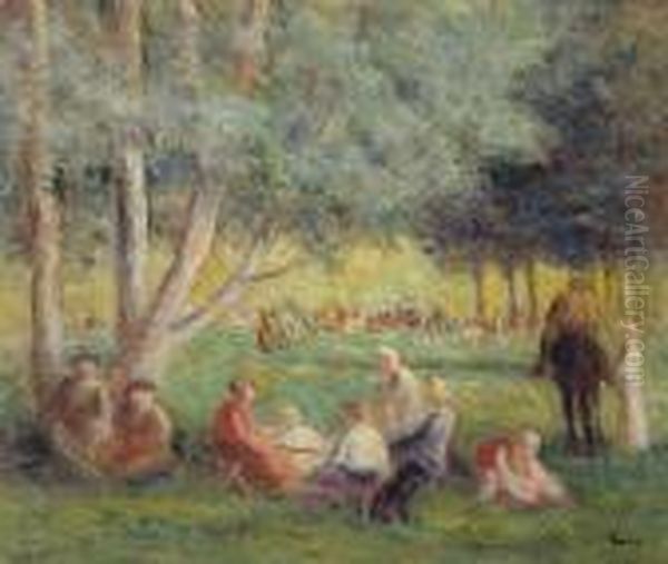 Le Pique-nique Oil Painting by Maximilien Luce