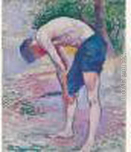 Le Baigneur Oil Painting by Maximilien Luce