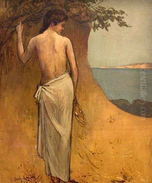 Girl by the Sea Oil Painting by Pierre-Cecile Puvis De Chavannes