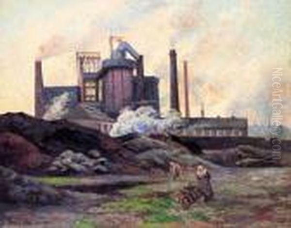 L'usine Oil Painting by Maximilien Luce