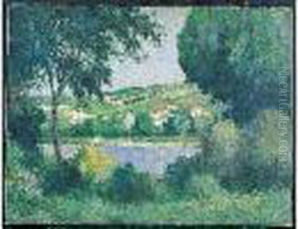 Vue D'un Village Dans La Campagne Oil Painting by Maximilien Luce