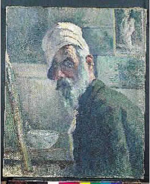 Portrait De Luce Blesse (autoportrait) Oil Painting by Maximilien Luce