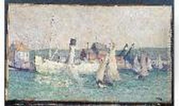 Honfleur, Bateaux Oil Painting by Maximilien Luce