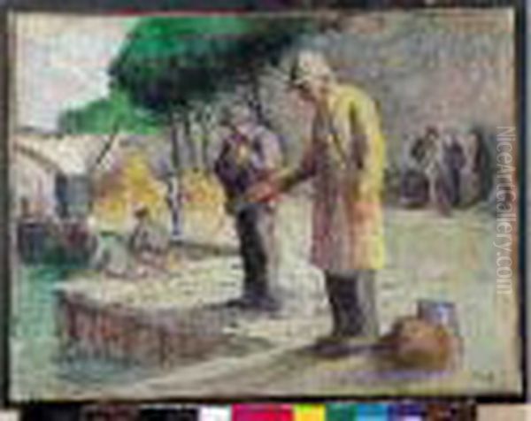 Les Pecheurs Oil Painting by Maximilien Luce