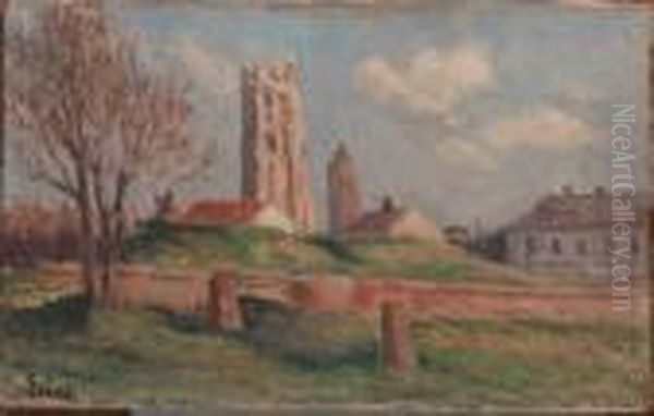 L'eglise Bergues, La Tour Oil Painting by Maximilien Luce