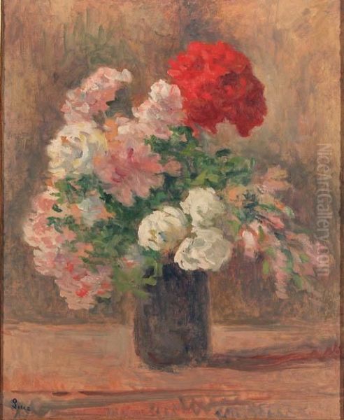 A Still Life With Flowers Oil Painting by Maximilien Luce