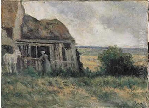 La: Petite Ferme Oil Painting by Maximilien Luce